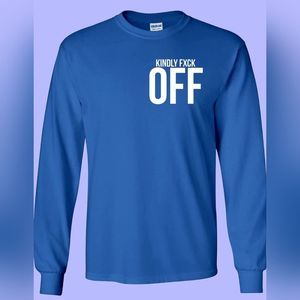 Blue Long Sleeve Shirt Graphic Tee